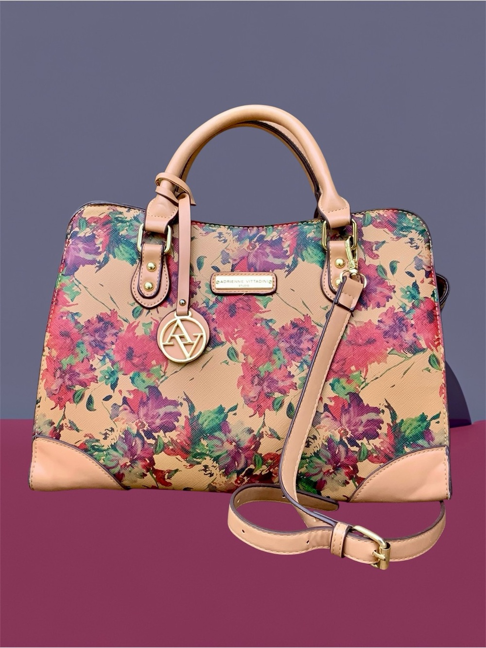 Adrienne Vittadini Studio Floral Design Satchel